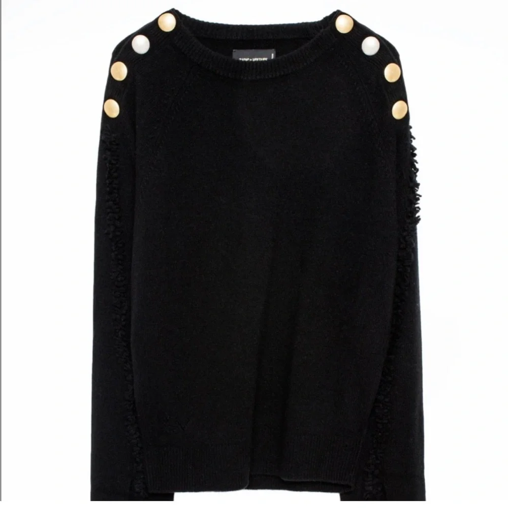 Zadig & Voltaire Justine shoulder button sweater Small - Picture 5 of 9